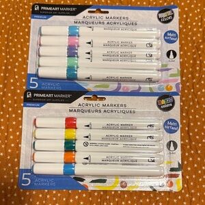 PrimeArt Acrylic Markers - 10-Pack Assorted Colors (Pastel & Basic)